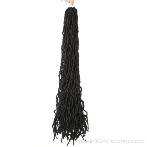 MYZYR Bohemian Faux Locs Curly Crochet Braids Synthetic Crochet Braids Ombre Braiding Hair Faux Locks 36 inch